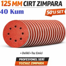 Venoa 125 mm Cırt Zımpara Kağıdı 50 Adet – 8 Delikli Disk, Ahşap & Metal Uyumlu - 40 Kum