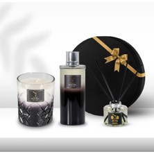 Delicate Black 300GR Mum & Delicate Black Kolonya 250ML & Nevin Diffuser 150ML Hediye Seti