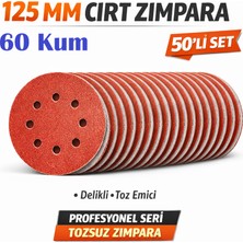 Venoa 125 mm Cırt Zımpara Kağıdı 50 Adet – 8 Delikli Disk, Ahşap & Metal Uyumlu - 60 Kum