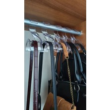 BMD Çanta Askısı 8 Adet Dolap Içi Düzenleyici Organizer - Şeffaf Çoklu Çanta Askılık Aparatı