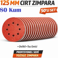 Venoa 125 mm Cırt Zımpara Kağıdı 50 Adet – 8 Delikli Disk, Ahşap & Metal Uyumlu - 80 Kum
