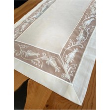 Bohemania Home’sbuldan Ipeği Saf Ipek Bordürlü Islemeli Masa Örtüsü ve Runner
