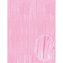 LTG Nova Pembe Püsküllü Kapı Perdesi - Parti, Baby Shower, Cinsiyet Partisi 1x2 M