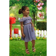 Bohemania Kız Çocuk Mavi Fırfırlı Elbise