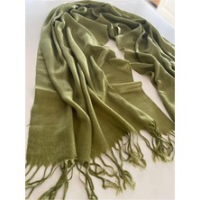 Bohemania Paşmina Kışlık Şal Yağ Yeşili 70 x 180 cm