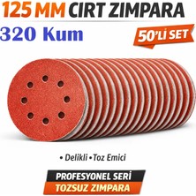 Venoa 125 mm Cırt Zımpara Kağıdı 50  Adet – 8 Delikli Disk, Ahşap & Metal Uyumlu - 320 Kum