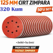 Venoa 125 mm Cırt Zımpara Kağıdı 50 Adet – 8 Delikli Disk, Ahşap & Metal Uyumlu - 400 Kum