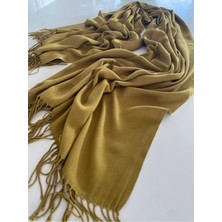 Bohemania Hardal Kaşmir Yumuşak Dokulu Omuz Atkısı (Cashmere) Kışlık Kalın Şal