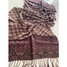 Bohemania Kahverengi Elegansa Omuz Atkısı Kaşmir Dokulu Şık Şal Kasmir Sal (Cashmere)