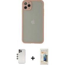 Marsilyan™- iPhone 12 Pro Kılıf Ahenk Çizgi Serisi - Siyah 6d Mat Seramik Hayalet Nano Ekran Koruyucu + Gökkuşağı Shine Kamera Lens