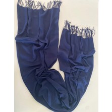 Bohemania Lacivert Kaşmir Yumuşak Dokulu Omuz Atkısı (Cashmere) Kışlık Kalın Şal