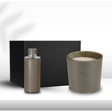 Deri Soul Haki Yeşili Mum 1000GR & Deri Soul Haki Yeşili Kolonya 250ML Hediye Seti