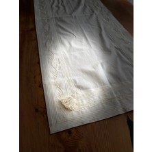 Bohemania Naturel Buldan Kumaşı Bordürlü Masa Örtüsü