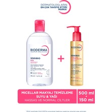 Bioderma Tüm Ciltler İçin H2O Micellar Makyaj Temizleme Suyu & Çift Aşamalı Makyaj Temizleme Yağı 2'li Set