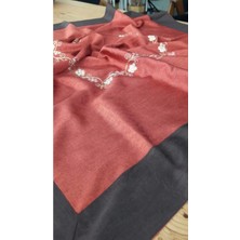 Bohemania Kırmızı Naturel Home Nakışlı Ipek Kare Örtü