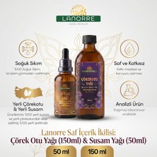 Lanorre Saf İçerik İkilisi: Çörek Otu Yağı (150ML) & Susam Yağı (50ML) Analizli,Saf,Katkısız,Çok Amaçlı
