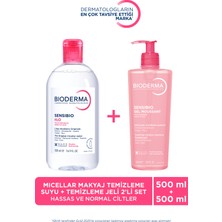 Hassas ve Normal Ciltler 500 ml H2O Micellar Makyaj Temizleme Suyu & 500 ml Temizleme Jeli 2'li Set