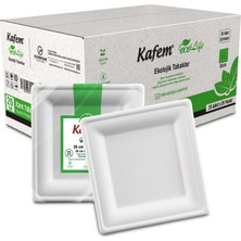 Kafem Ekolojik Kare Tabak 26 cm 25 Li x 20 Paket (Koli)