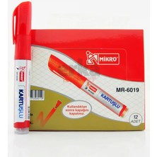 Mikro Tahta Kalemi MR-6019 Kartuşlu Kırmızı 12'li Paket