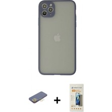 Marsilyan™- iPhone 12 Pro Max Kılıf Ahenk Çizgi Serisi - Siyah 6d Mat Seramik Hayalet Nano Ekran Koruyucu + Sarı Renkli Kamera Lens Koruma Cam