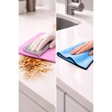 Orbit Fonksiyonel Temizlik Bezleri Tekli & 2’li Set | Simli Ovucu Bez + Mikrofiber Yağ & Kir Bezi | Iz Bırakmaz, Süper Emici, Çok Amaçlı Profesyonel Temizlik Bezi