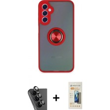 Marsilyan™- Galaxy A24 4g Kılıf Yörünge Çizgi - Siyah 6d Mat Seramik Hayalet Nano Ekran Koruyucu + Siyah Valdez Metal Kamera Lens