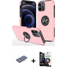 Marsilyan™- iPhone 12 Pro Max Kılıf Odak Form Prime - Şeffaf Temperli Cam Ekran Koruyucu + Mavi Renkli Kamera Lens Koruma Cam