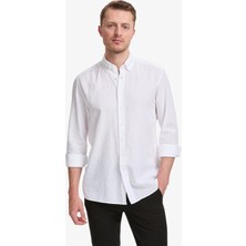 Pierre Cardin Erkek Beyaz Regular Fit Uzun Kollu Gömlek 50320941-VR013