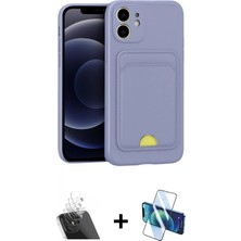 Marsilyan™- iPhone 11 Kılıf Vadi Çizgi Prime - Siyah 3D Antistatik Cam Ekran Koruyucu + Şeffaf Kamera Lens Koruma Cam