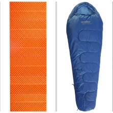 Evolite Alfa Pro Uyku Tulumu (0 Derece) & Ultralight Comfort Katlanır Mat (Turuncu) Kamp Seti