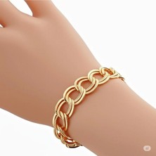 Famemus Accessory Sevgililer ve Özel Günlere Özel Zincir Model Gold Kadın Bileklik