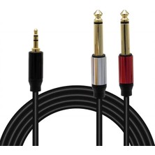 Magicvoice LD360 3.5 mm Aux Stereo Erkek - 2x 6.3 mm Mono Erkek 1.5 Metre Kablo