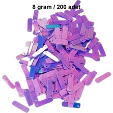Herşey Trend Herşeytrend Mor 15 x 5 mm Dantel Oya Yazma Halhal Abiye Lazer Kesim Pul 200 Adet / 8 Gram