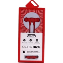Sh Ticaret Karler Bass KR-207 Mıknatıslı Kablolu Kulaklık - Kırmızı