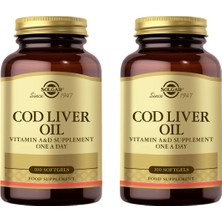 Solgar Cod Liver Oil, Vitamin A&d Takviyesi, 100 Kapsül, 2 Adet