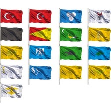 BAYRAKAL Eski Türk Devlet Bayrakları Seti 15 x 22,5 cm 17 Adet Raşel Kumaş Renkli Bayraklar