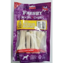 Freshy Beyaz Dental Kemik 10 cm 4 Adet Köpek Ödülü Yüksek Proteinli Sağlıklı Çiğneme