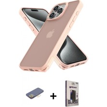 Marsilyan™- iPhone 12 Pro Max Kılıf Atlas Form - Siyah Bilvis Hayalet Cam Ekran Koruyucu + Sarı Renkli Kamera Lens Koruma Cam
