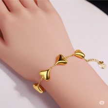 Famemus Accessory Çelik Gold Kalp Bileklik