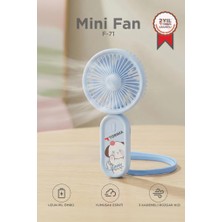 Torima Şarjlı El Vantilatörü Boyun Askılı 3 Kademeli Mini Taşınabilir Fan F71 Mavi