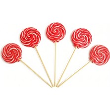 Honey Candy Balcı Şekerleme Büyük Boy 10 Adet 30 gr Sosyete Şeker Çilek Aromalı Lolipop Kırmızı Beyaz