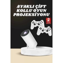 Sh Ticaret Projeksiyon Cihazı Video Oyun Konsolu Projektör Taşınabilir Ayaklı Çift Kollu 4K Çözünürlüklü