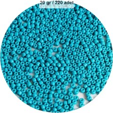 Herşey Trend Herşeytrend Turquaz Mavi Renk 4 mm Yaklaşık 220 Adet/20 Gram Cam Boncuk Oya Yazma Bileklik ve Kolye