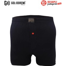 Gd Goldoremi Premium Erkek %100 Pamuklu Likralı Terletmez Rahat Bol Kalıp Düğmeli Boxer