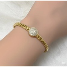 Famemus Accessory Zarif Taş Detaylı Altın Renk Kadın Bileklik