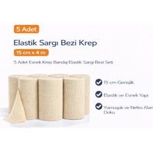 LTG Nova Elastik Sargı Bezi Krep 15 cm x 4 M 5 Adet Esnek Krep Bandaj Elastik Sargı Bezi Seti