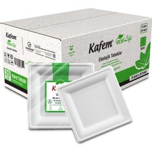 Kafem Ekolojik Kare Tabak 20 cm 25 Li x 20 Paket (Koli)