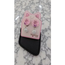 Famemus Accessory Içi Simli Parlak Sallantı Boncuk Süslemeli Disney Prenses Klips Küpe