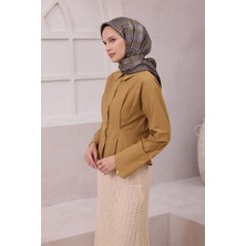 Belli Ekose Desen Ipek Eşarp 4218D (Twıll) Gri - 57