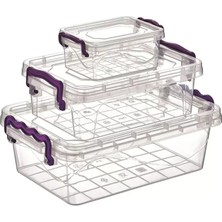 Herşey Trend Herşeytrend 3'lü Viyola Mini Dikdörtgen Saklama Kabı ROYALEKS-ÇNK2076